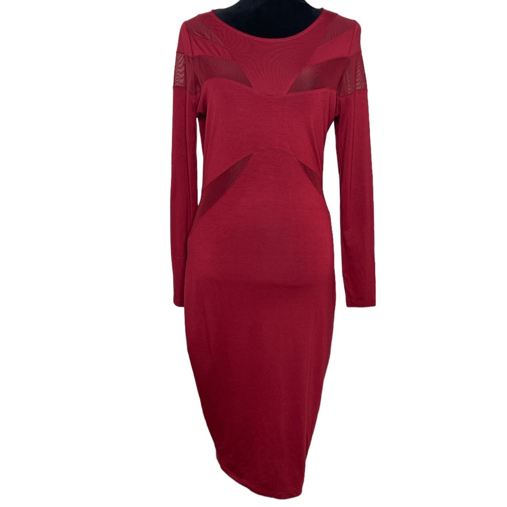ASOS Red Semi-Sheer Accent Dress Womens Size 12